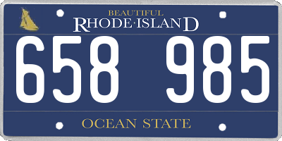 RI license plate 658985