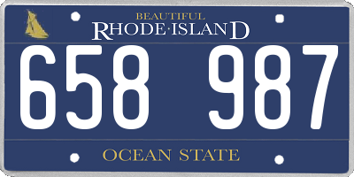 RI license plate 658987