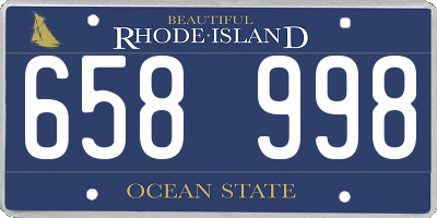 RI license plate 658998