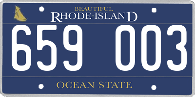 RI license plate 659003