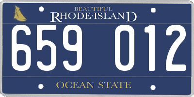RI license plate 659012