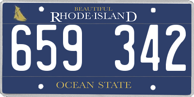 RI license plate 659342