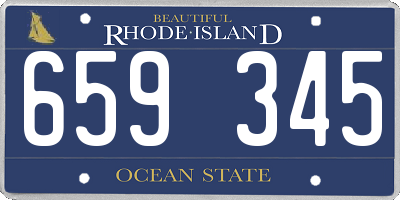 RI license plate 659345