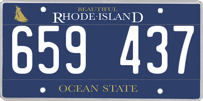 RI license plate 659437