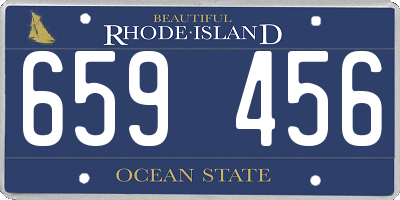 RI license plate 659456