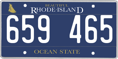 RI license plate 659465