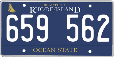 RI license plate 659562