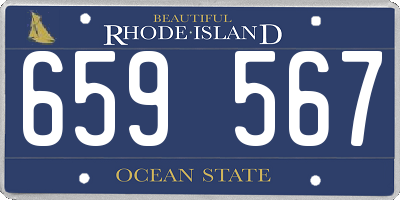 RI license plate 659567