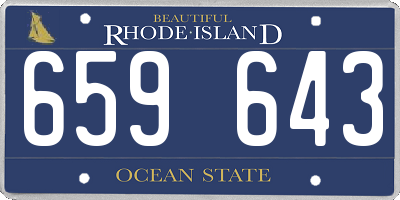 RI license plate 659643