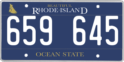 RI license plate 659645