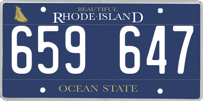 RI license plate 659647