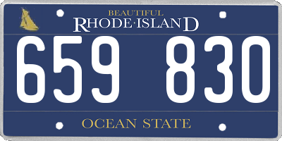 RI license plate 659830