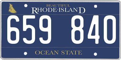 RI license plate 659840