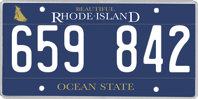RI license plate 659842