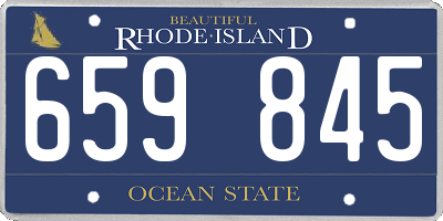 RI license plate 659845