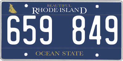 RI license plate 659849