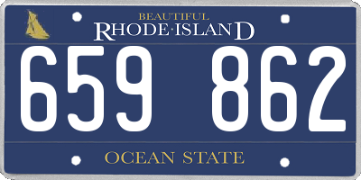 RI license plate 659862