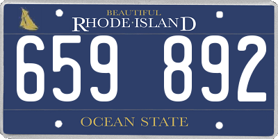 RI license plate 659892