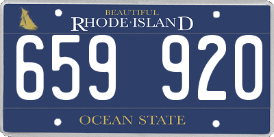 RI license plate 659920