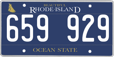 RI license plate 659929