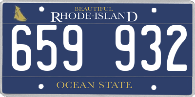 RI license plate 659932