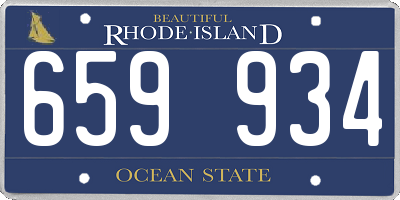 RI license plate 659934