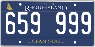 RI license plate 659999