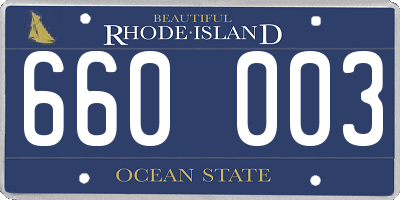 RI license plate 660003