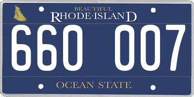 RI license plate 660007