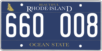 RI license plate 660008