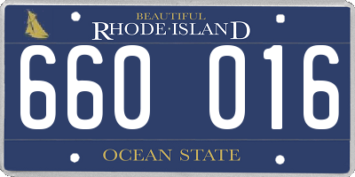 RI license plate 660016