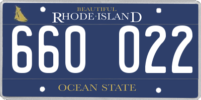 RI license plate 660022