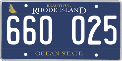 RI license plate 660025