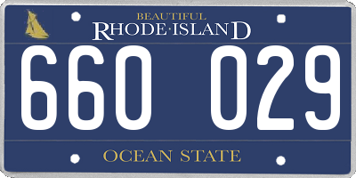 RI license plate 660029