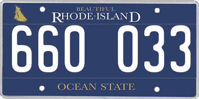 RI license plate 660033