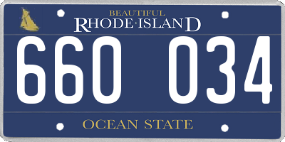 RI license plate 660034