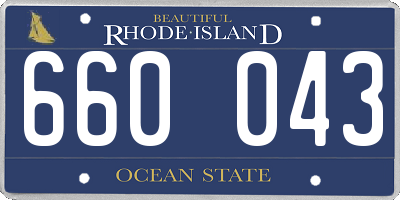 RI license plate 660043