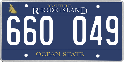 RI license plate 660049