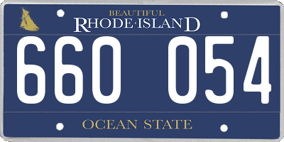 RI license plate 660054