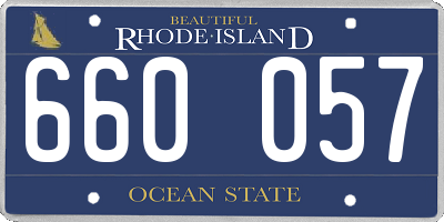 RI license plate 660057