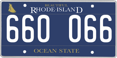 RI license plate 660066