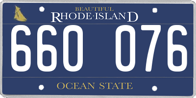 RI license plate 660076
