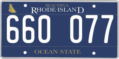 RI license plate 660077