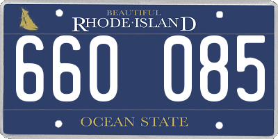RI license plate 660085