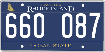 RI license plate 660087