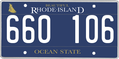 RI license plate 660106