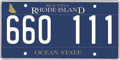 RI license plate 660111