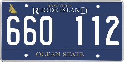 RI license plate 660112