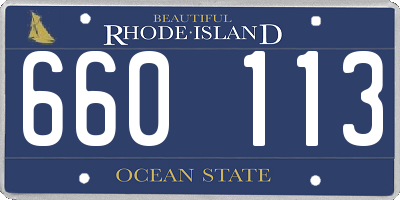 RI license plate 660113