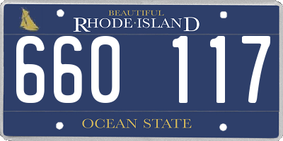 RI license plate 660117